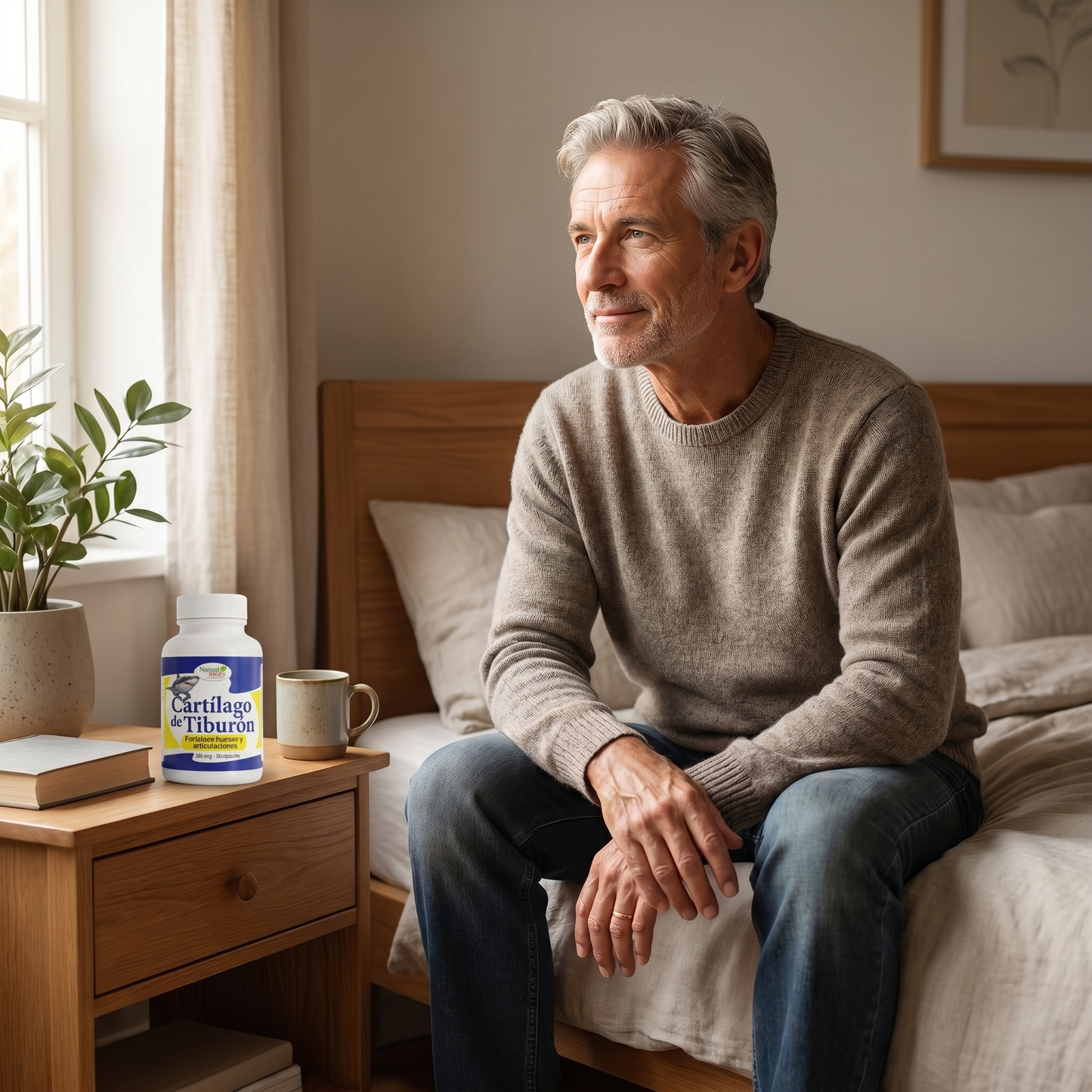 Cartílago de Tiburón Natural Medix — hombre considerando evitar la cirugía de rodilla
