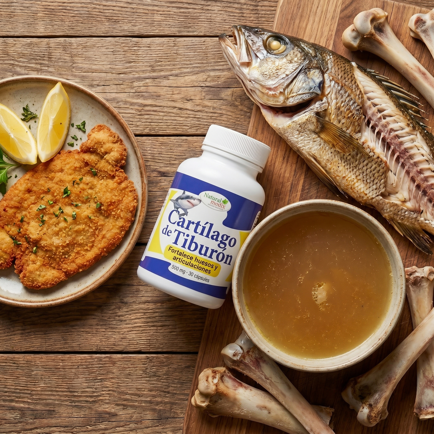 Cartílago de Tiburón Natural Medix — comida entera versus filete, el problema en el plato