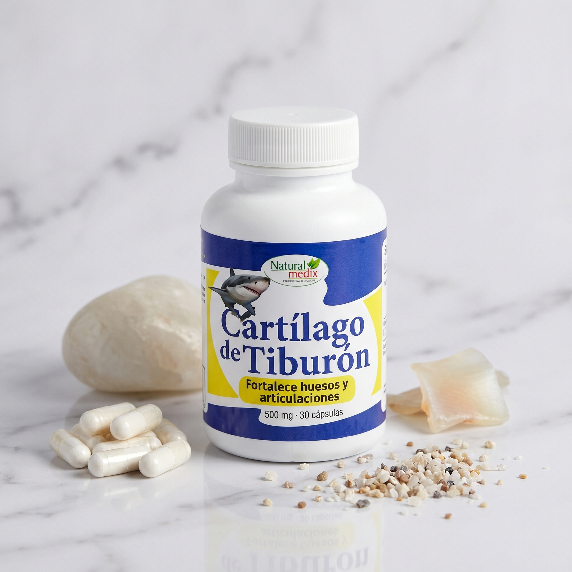 Cartílago de Tiburón Natural Medix — los 4 bloques del cartílago