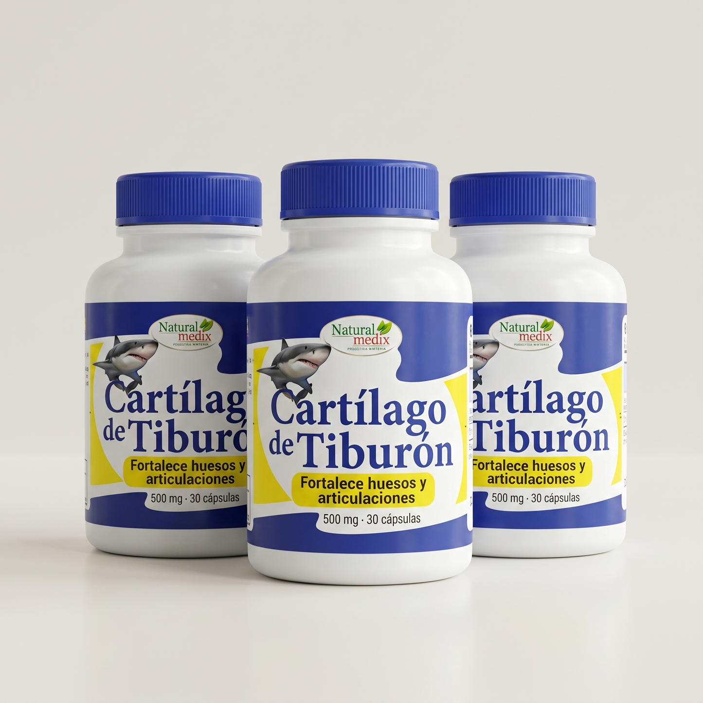 Cartílago de Tiburón Natural Medix — pack de 3 frascos, oferta pagá 2 llevá 3